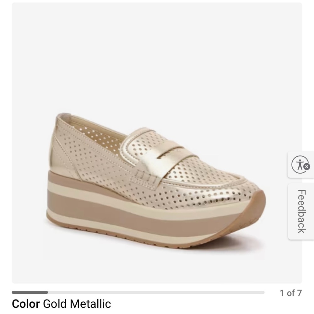 Dolce Vita Gold Platform Shoes with Slip-On Design